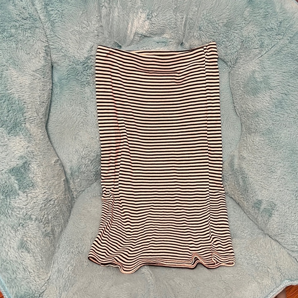 Striped midi skirt